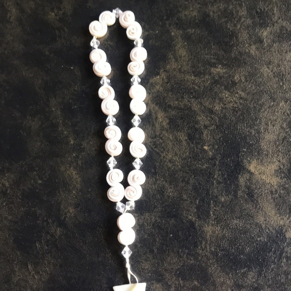 Handmade cream & white angel with sheep rosary denarius for boy or girl baptism - Picture 2 of 12